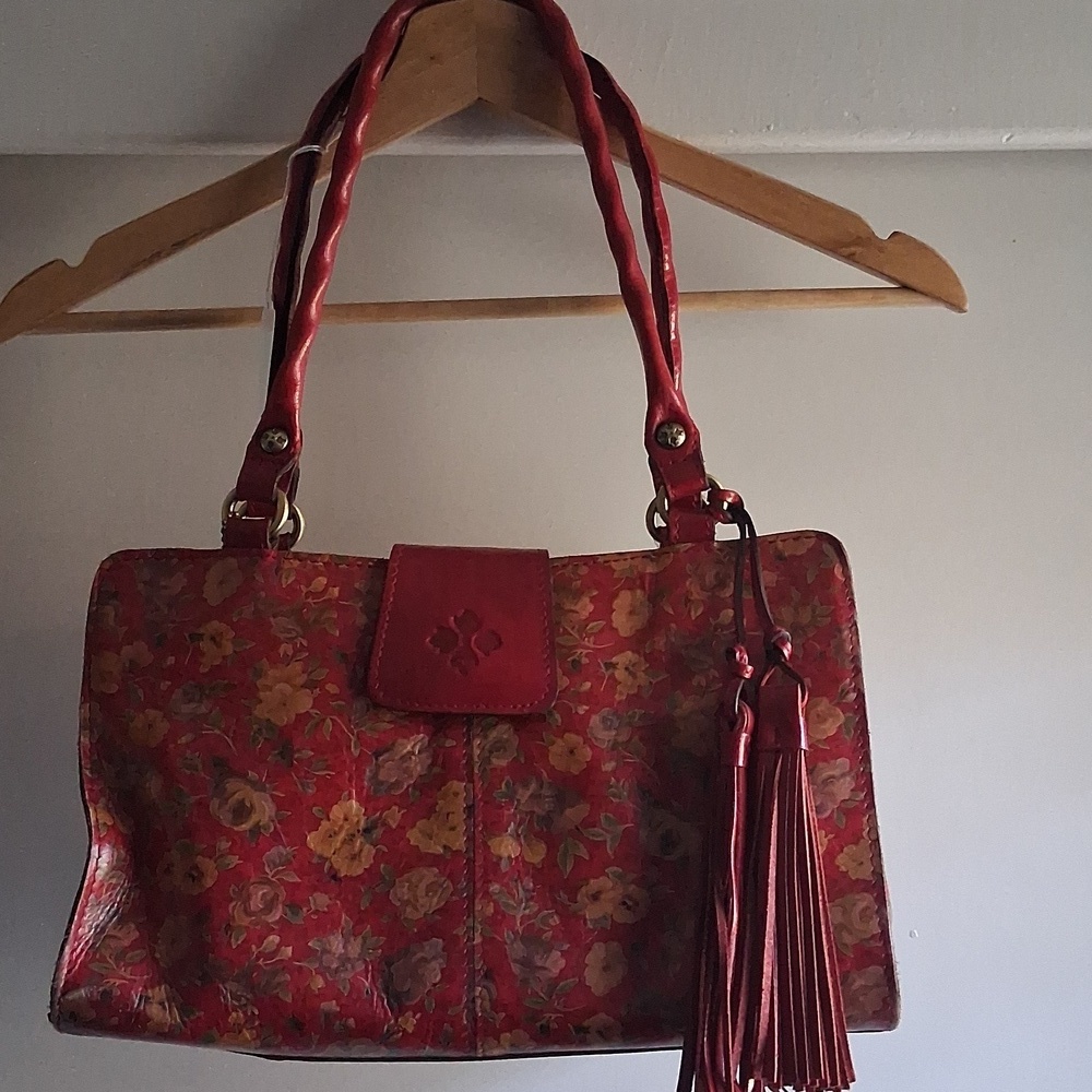 PATRICIA Nash Rienzo Satchel in Rosso Fiore red floral purse shoulder bag - Picture 4 of 16